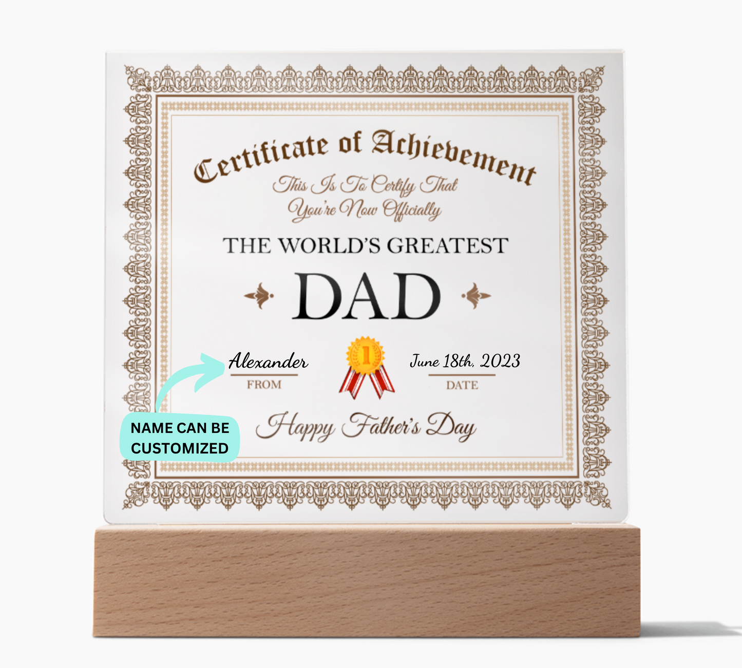 World's Greatest Dad - Customizable | Acrylic Square Plaque