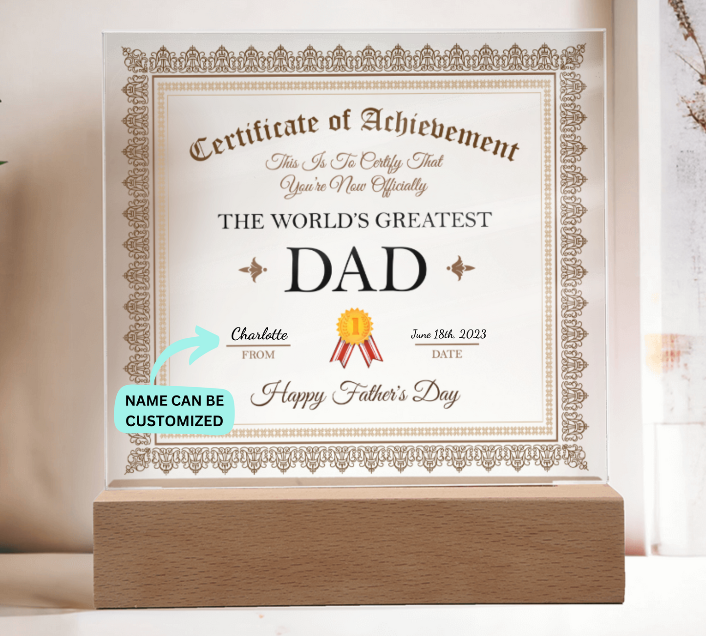 World's Greatest Dad - Customizable | Acrylic Square Plaque