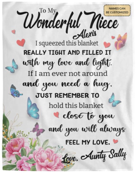 To My Wonderful Niece - Eternal Embrace Plush Fleece Blanket