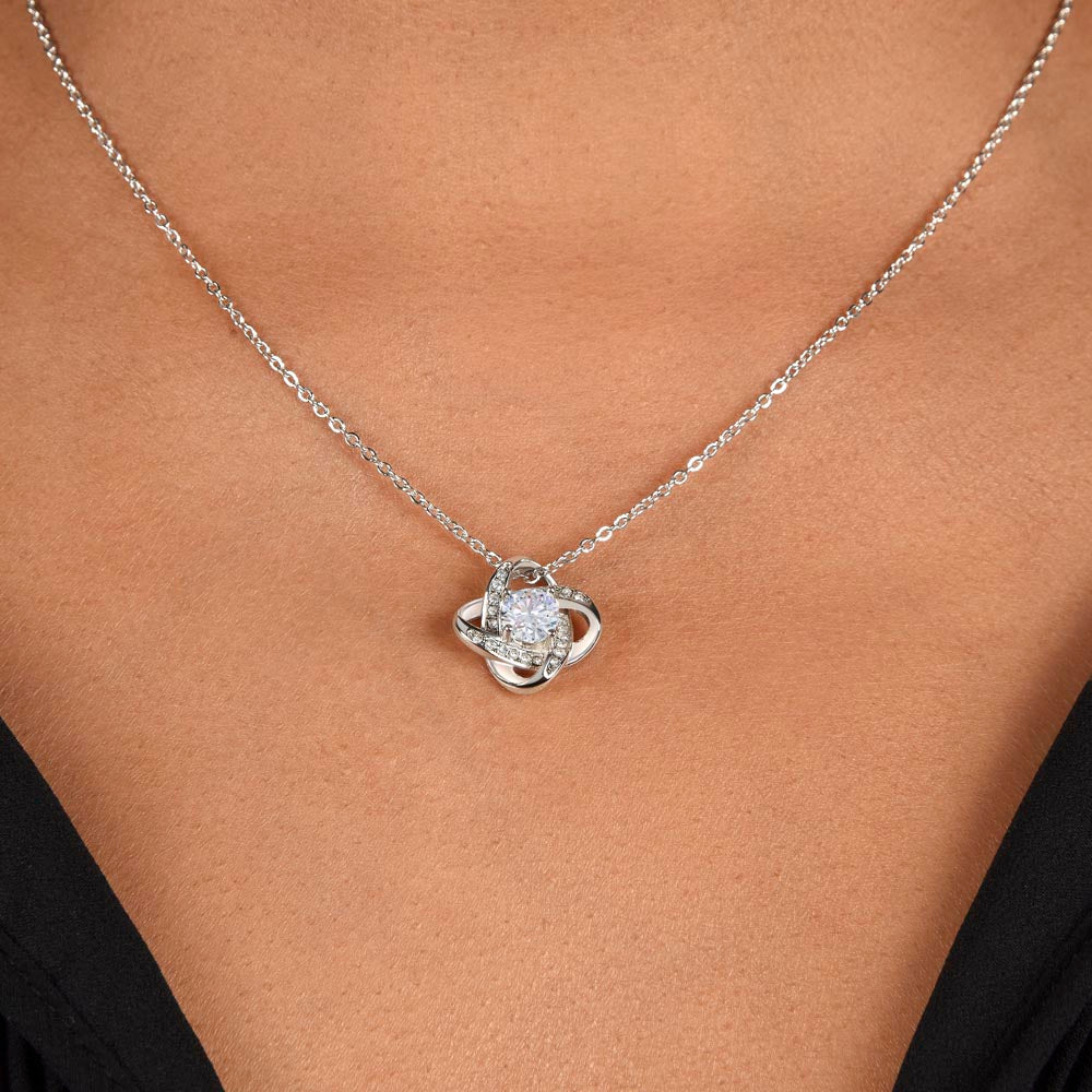 To My Daughter - I Discovered True Happiness... |  Love Knot Necklace