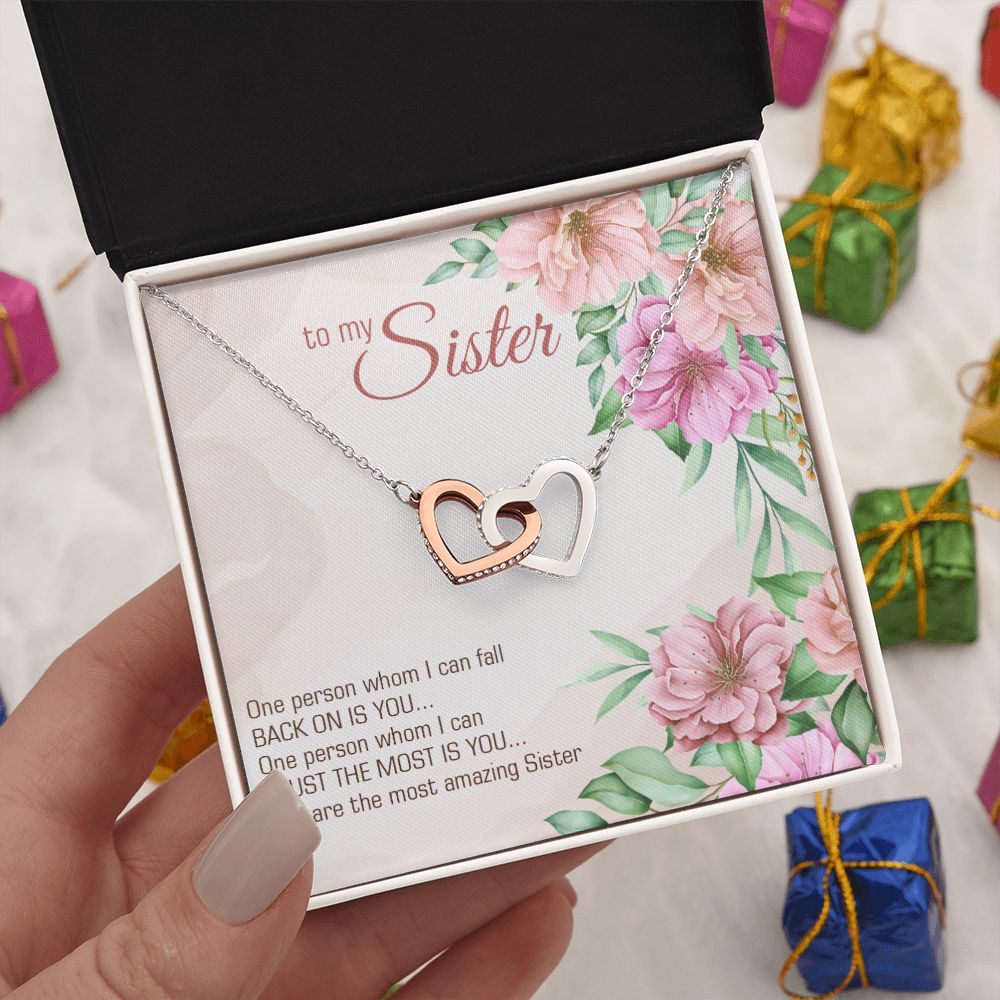 To My Sister - One Person... | Interlocking Hearts Necklace