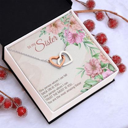 To My Sister - One Person... | Interlocking Hearts Necklace