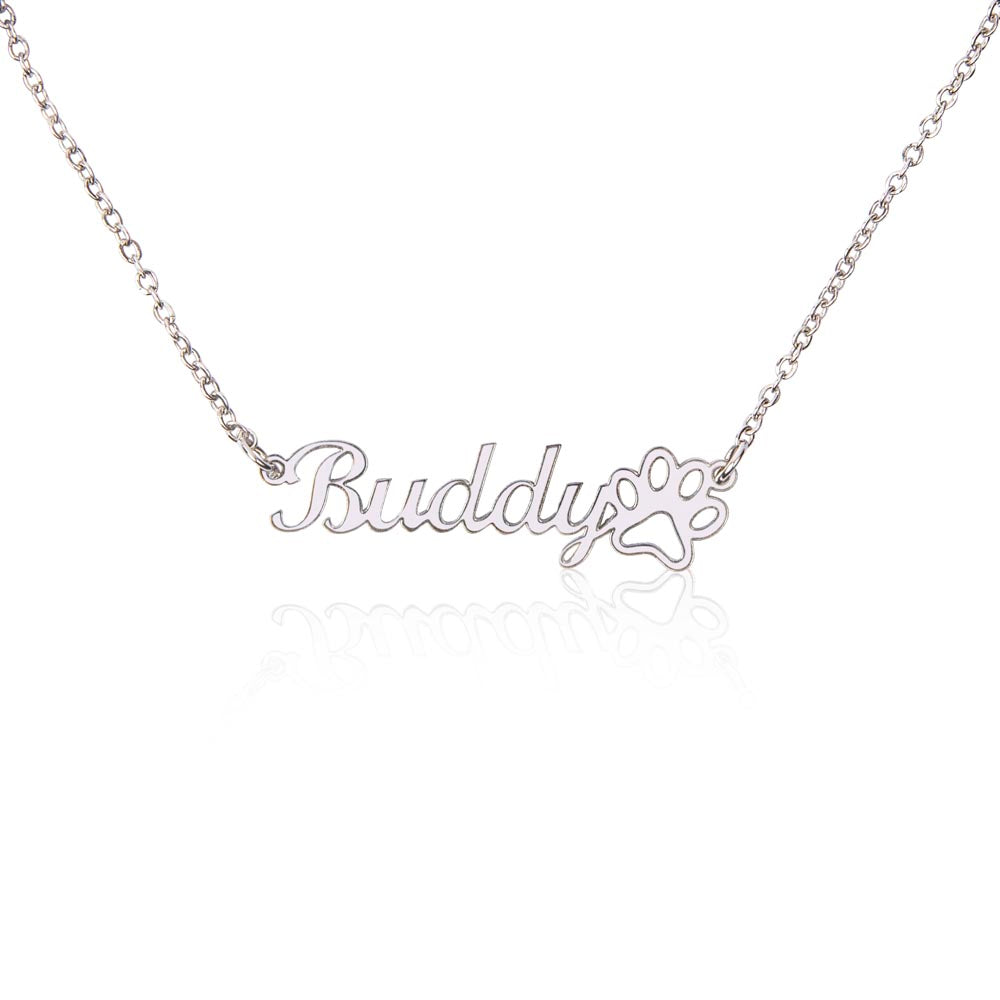 Name Necklace & Paw Print