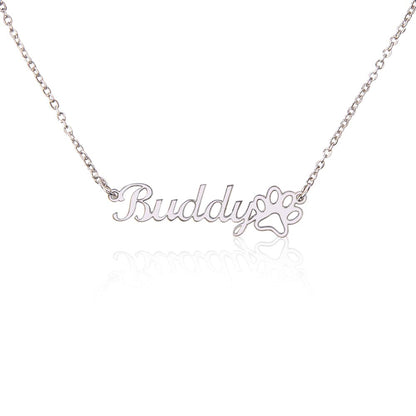 Name Necklace & Paw Print