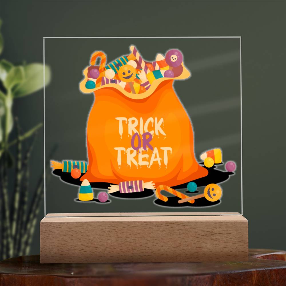 Halloween - Trick or Treat | Square Acrylic Plaque