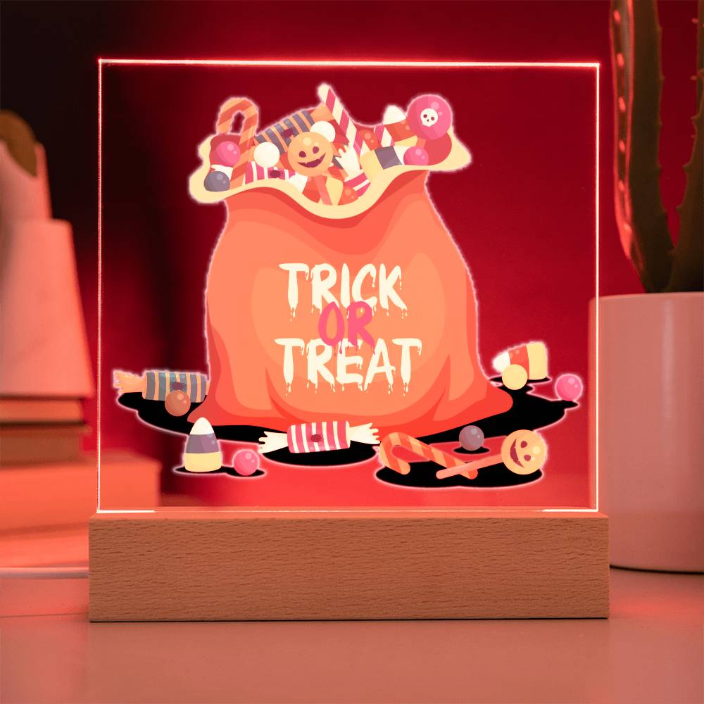 Halloween - Trick or Treat | Square Acrylic Plaque