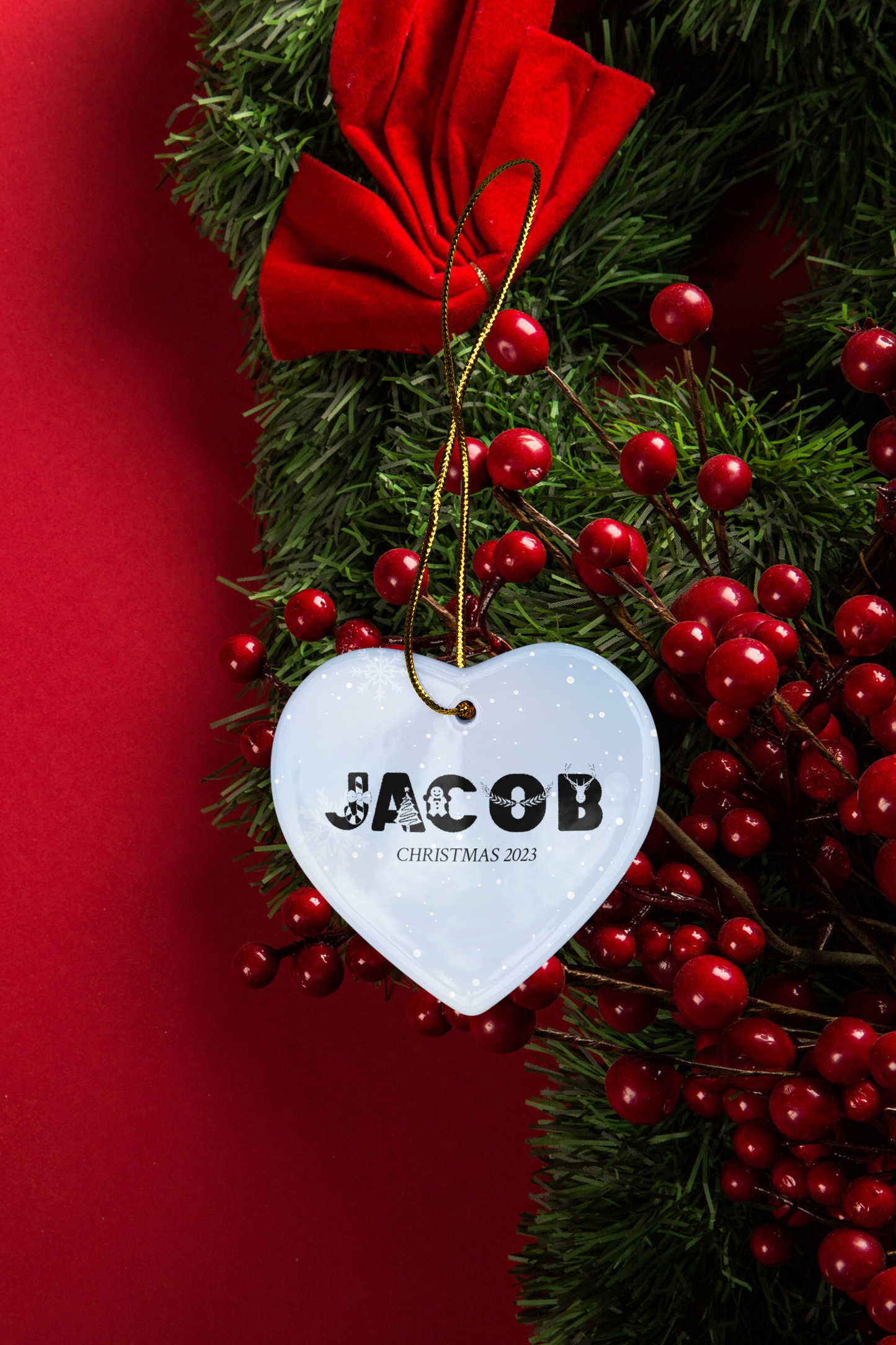 Personalized Name Heart Ornament