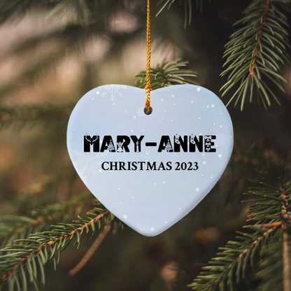 Personalized Name Heart Ornament