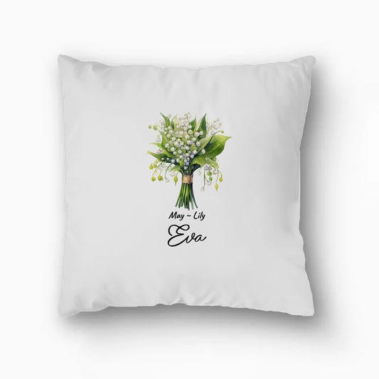 Personalized Birth Month Flower Pillow - 16x16