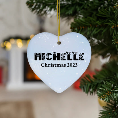 Personalized Name Heart Ornament